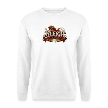 Schlitten-ganztägiges Festliches Tee - Unisex Pullover - Weiß - Vorne - Alina (178cm) & Michal (187cm)