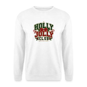 Holly Jolly Club Emblem - Unisex Pullover - Weiß - Vorne - Alina (178cm) & Michal (187cm)