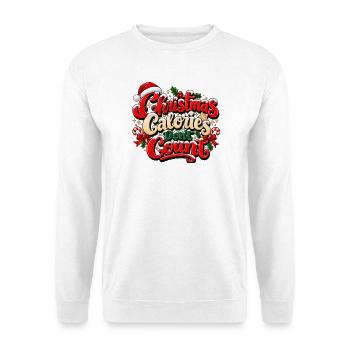 Weihnachtskalorien zählen nicht - Unisex Pullover - Weiß - Vorne - Alina (178cm) & Michal (187cm)