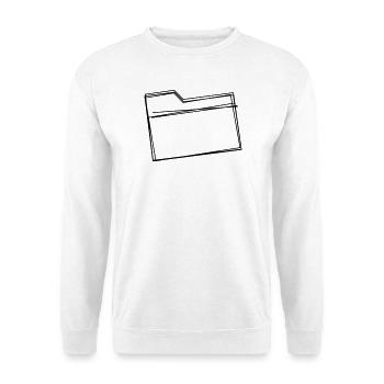 Ordner handgezeichnet - Unisex Pullover - Weiß - Vorne - Alina (178cm) & Michal (187cm)