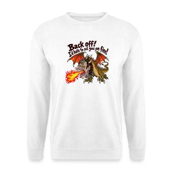 Drache - Unisex Pullover - Weiß - Vorne - Alina (178cm) & Michal (187cm)