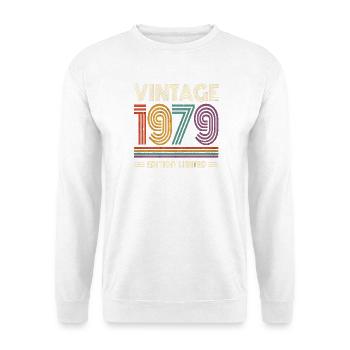 Vintage 1979 – Limitierte Retro-Edition - Unisex Pullover - Weiß - Vorne - Alina (178cm) & Michal (187cm)