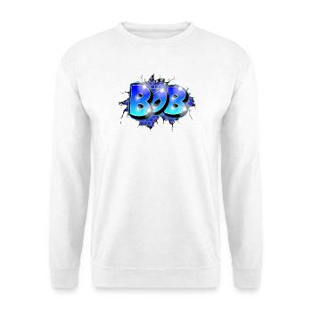 BOB bricht durch! Legendärer Graffiti-Name - Unisex Pullover - Weiß - Vorne - Alina (178cm) & Michal (187cm)