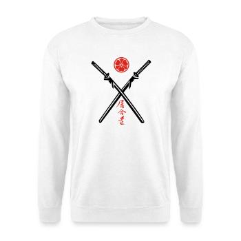 Iaido Kanji & Katana + Mon - Unisex Pullover - Weiß - Vorne