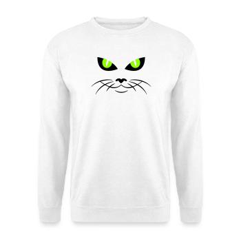 cat face - katzengesicht - Unisex Pullover - Weiß - Vorne