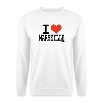 i love Marseille - couleurs personnalisables - Sweat-shirt Unisexe - blanc - Devant