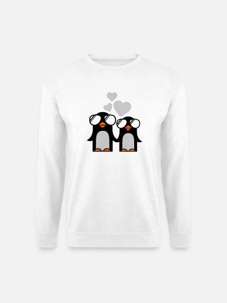 penguins fallen in love - Unisex Sweatshirt - white