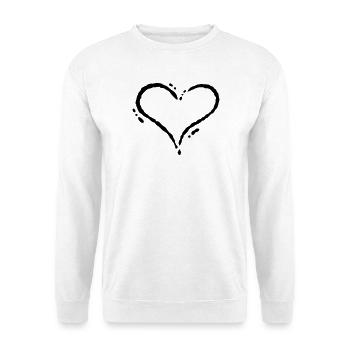 Herz - Scribble (Zeichnung) - Unisex Pullover - Weiß - Vorne
