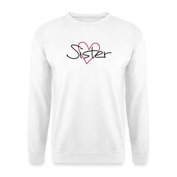 Sister heart gift sister heart - Unisex Sweatshirt - white - Front