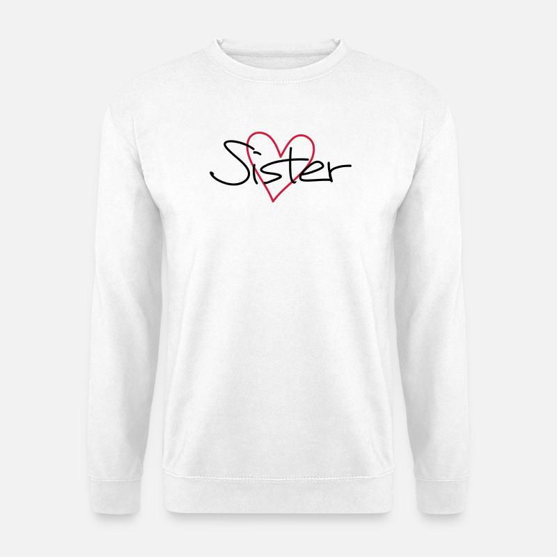 Sister Herz Geschenk Schwesterherz - Unisex Pullover - Weiß