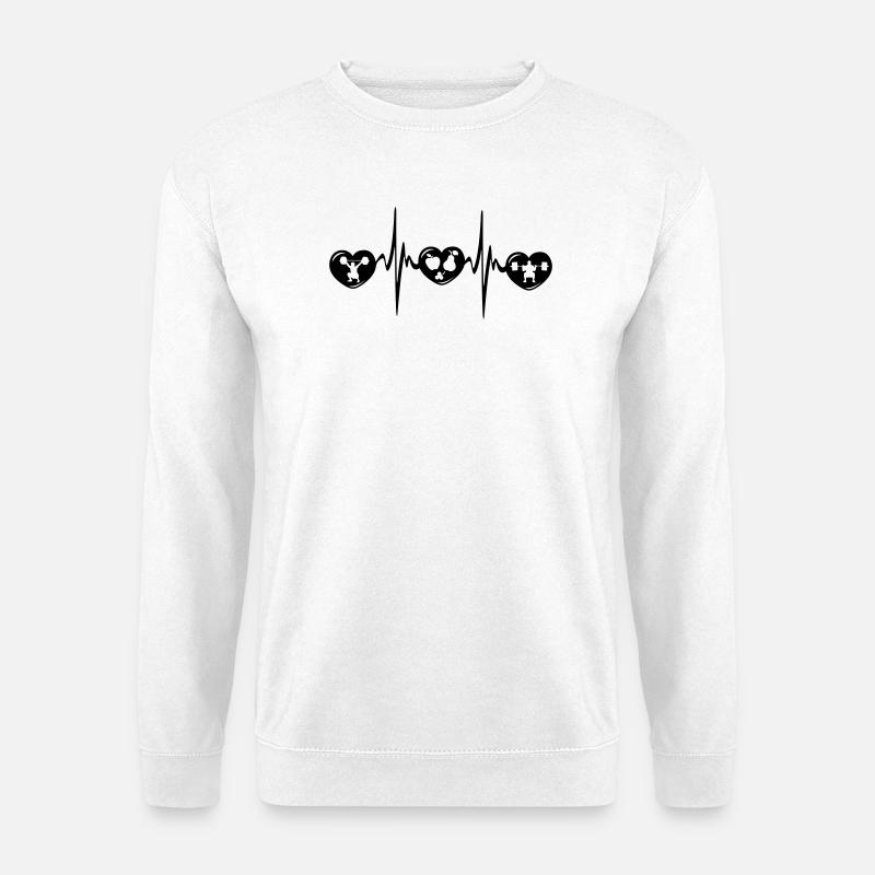 Strength training, healthy diet, cardio - Unisex Sweatshirt - white