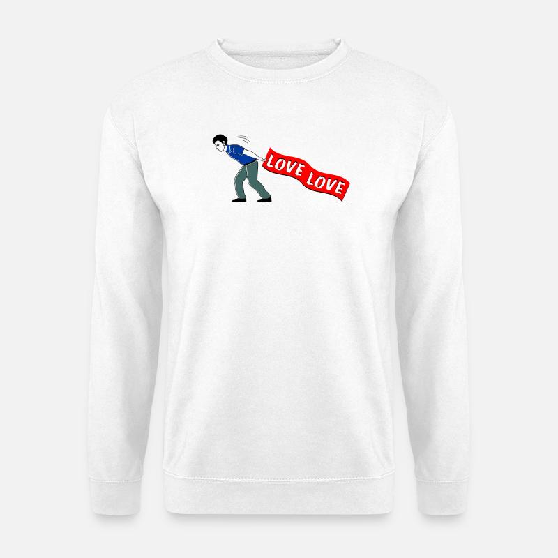 MEN PULL LOVE Banner - Unisex Pullover - Weiß