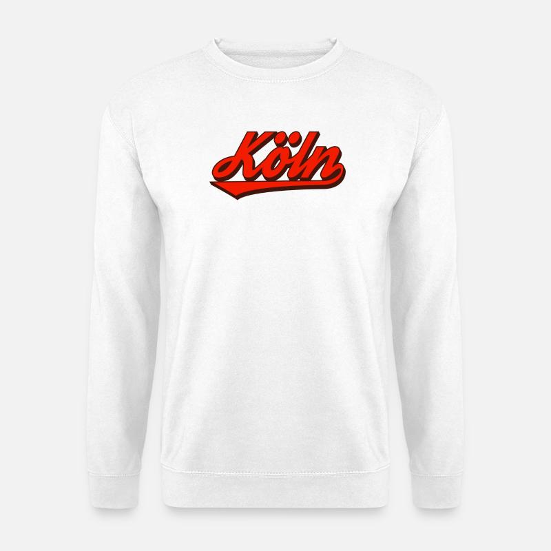 Logo rétro Script de Cologne Rouge - Sweat-shirt Unisexe - blanc