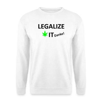 Legalize It weed Cannabis Marihuana - Unisex Pullover - Weiß - Vorne