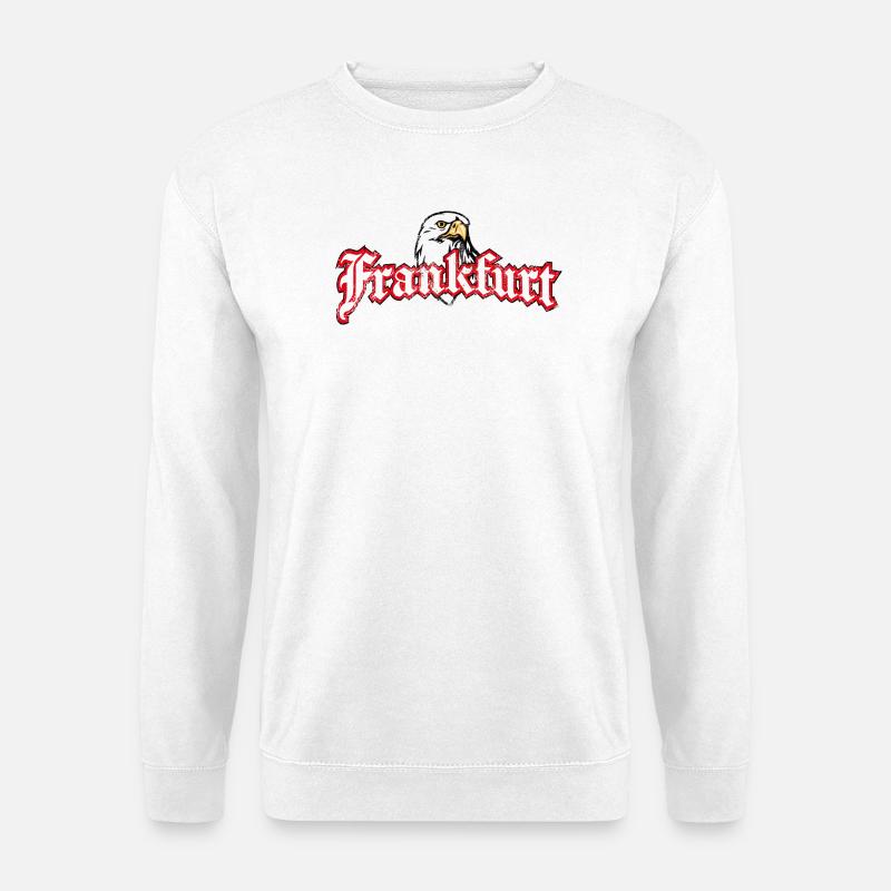 Frankfurt mit Adler und Grunge Effekt - Unisex Pullover - Weiß