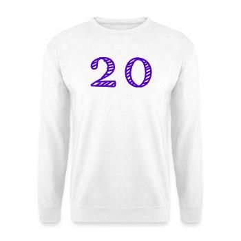 20. 20 JAHRE. 20-JÄHRIGES JUBILÄUM. 20-JÄHRIGES JUBILÄUM. - Unisex Pullover - Weiß - Vorne
