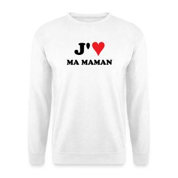 J'aime ma maman - Sweat-shirt Unisexe - blanc - Devant