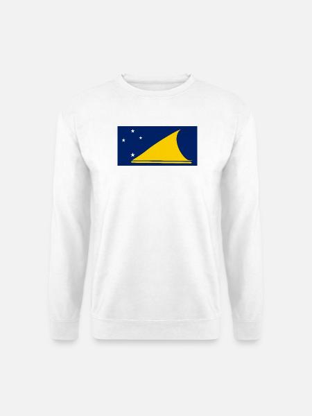 Tokelau – Flaggenwappen segeln auf blauem Meer - Unisex Pullover - Weiß