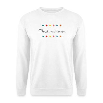 MAÎTRESSE. MAITRE. MERCI. MERCI MAÎTRESSE - Sweat-shirt Unisexe - blanc - Devant