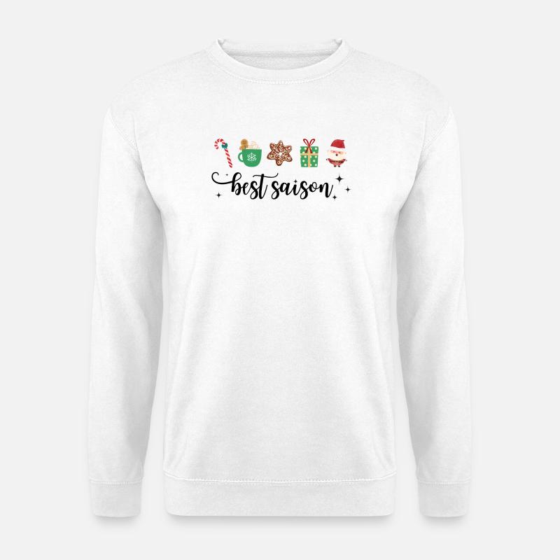 Best Saison ist cozy XMas Weihnachten mit Symbolen - Unisex Pullover - Weiß