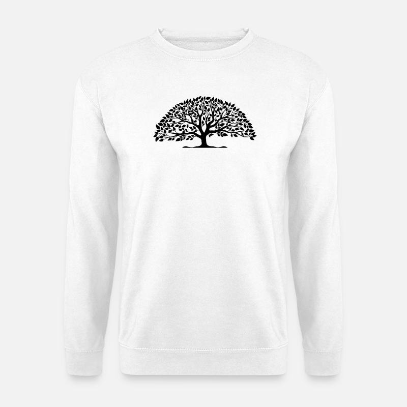 Shade Tree – Artistic Tree with Leaves - Unisex Sweatshirt - white