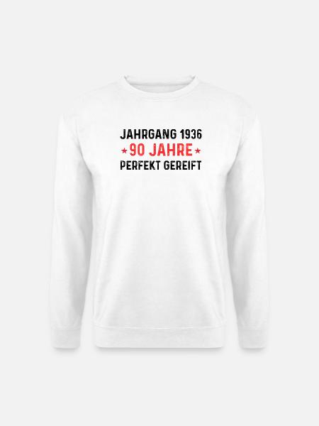 Jahrgang 1936 – 90 Jahre perfekt gereift - Unisex Pullover - Weiß