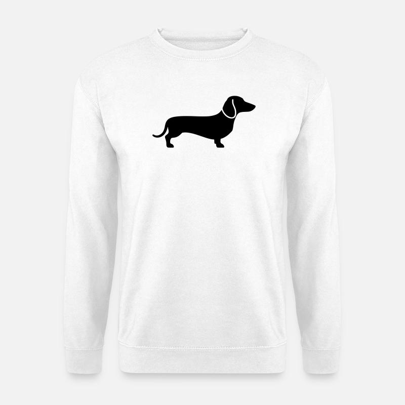 Dachshund Dachshund Dog Silhouette Vector - Unisex Sweatshirt - white