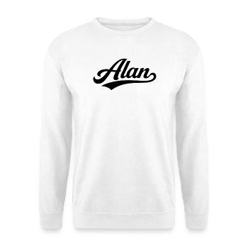 Alan name first last family - Unisex Sweatshirt - white - Front