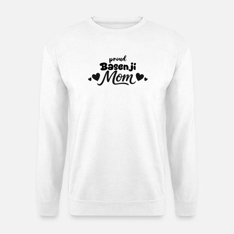 Stolze Barkless Dog Mutter, Basenji - Unisex Pullover - Weiß