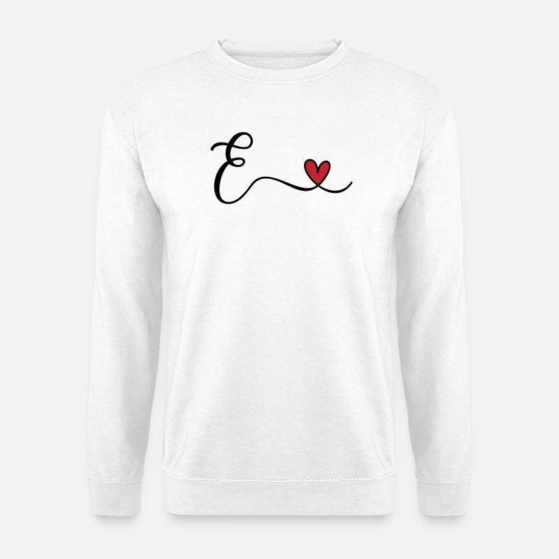 Letter E Monogram - Unisex Sweatshirt - white