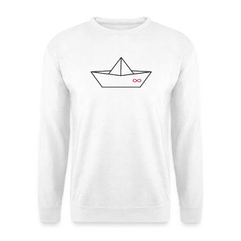 Origami Paper Boat with Infinity Sign - Unisex Sweatshirt - white - Front