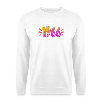 Birthday 1966 Birthday Crown - Unisex Sweatshirt - white - Front