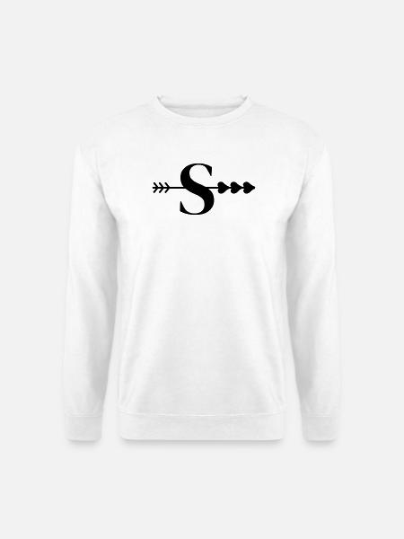 Buchstabe S Pfeilherz - Unisex Pullover - Weiß