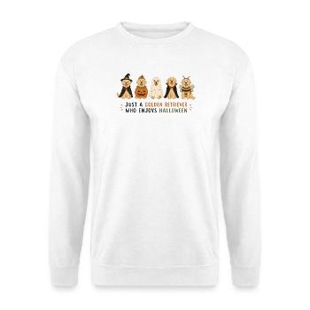 Golden Retriever Halloween-Trupp - Unisex Pullover - Weiß - Vorne - Alina (178cm) & Michal (187cm)