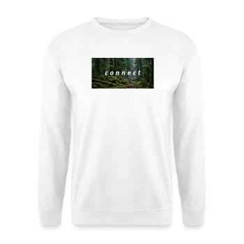 T-Shirt mit Wald-Design: CONNECT - Unisex Pullover - Weiß - Vorne - Alina (178cm) & Michal (187cm)