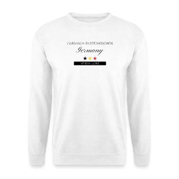 Garmisch-Partenkirchen Deutschland Souvenir Reise - Unisex Pullover - Weiß - Vorne - Alina (178cm) & Michal (187cm)