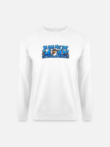 Bi uns het dat Moin - Möwe sagt Moin - Unisex Pullover - Weiß