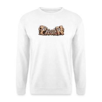 Schnapp. Lustige Buchstaben. - Unisex Pullover - Weiß - Vorne - Alina (178cm) & Michal (187cm)