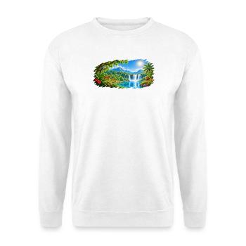 Paradies / Paradise / Paraiso - Unisex Pullover - Weiß - Vorne - Alina (178cm) & Michal (187cm)