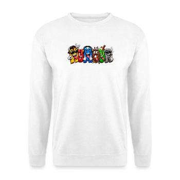 HUMOR – Völlig verrückte Briefe - Unisex Pullover - Weiß - Vorne - Alina (178cm) & Michal (187cm)