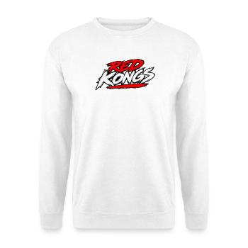 Red Kongs Fetter Pinseltext - Unisex Pullover - Weiß - Vorne - Alina (178cm) & Michal (187cm)