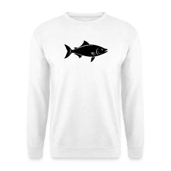Sockeye-Lachs - Unisex Pullover - Weiß - Vorne - Alina (178cm) & Michal (187cm)