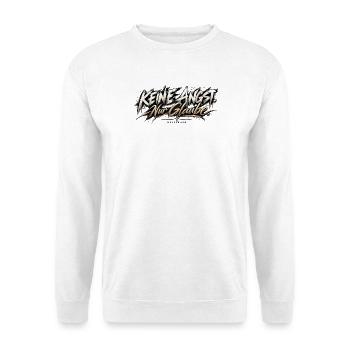 Keine Angst Nur Glaube – Christliches Design - Unisex Pullover - Weiß - Vorne - Alina (178cm) & Michal (187cm)