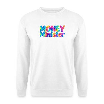 Money Minister – Große Pläne, kleines Budget - Unisex Pullover - Weiß - Vorne - Alina (178cm) & Michal (187cm)