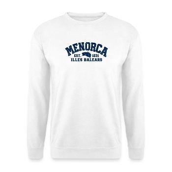 Menorca - Insel - Mittelmeer - Spanien - Balearen - Unisex Pullover - Weiß - Vorne - Alina (178cm) & Michal (187cm)