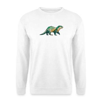 Walking Poly Otter - Unisex Pullover - Weiß - Vorne - Alina (178cm) & Michal (187cm)