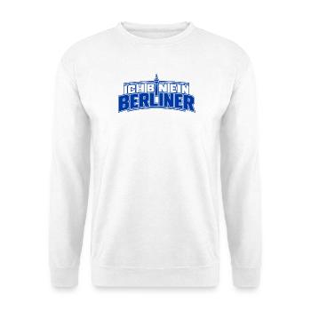 Ich bin Berliner Skyline - Unisex Pullover - Weiß - Vorne - Alina (178cm) & Michal (187cm)