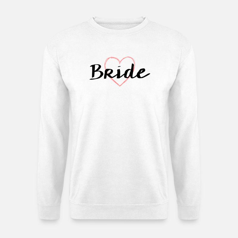 Mariage célibataire coeur de mariée - Sweat-shirt Unisexe - blanc