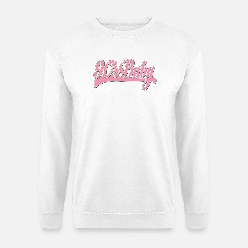 90s Baby Pink Retro Script - Unisex Sweatshirt - white