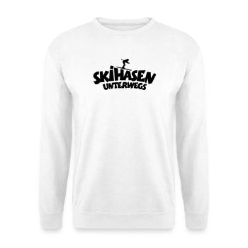 Skihasen Unterwegs - Wintersport Skifahrerinnen - Unisex Pullover - Weiß - Vorne